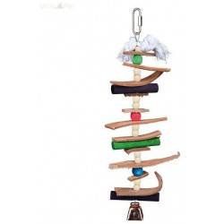 TRIXIE 58984 madárjáték csengős akaszható színes fa-bőr 28 cm Játék Madár TRIXIE