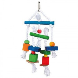 TRIXIE 58985 madárjáték akasztható színes fa-bőr 24 cm Játék Madár TRIXIE