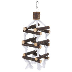 TRIXIE 5886 madárjáték 4 oldalú toronymászóka kötélből és fából + csengő 34 cm