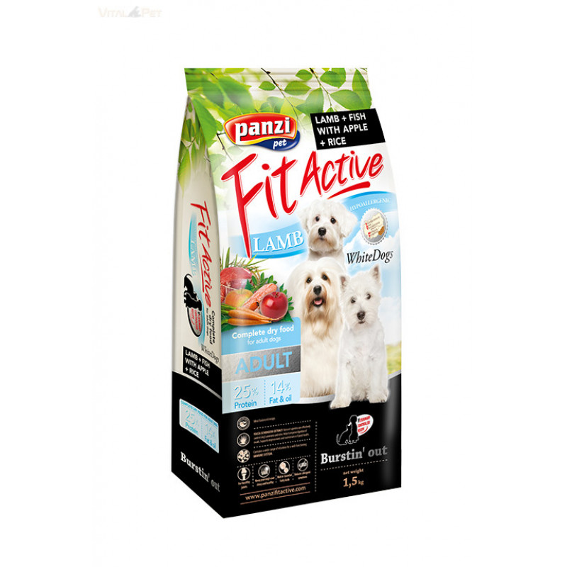 Panzi Fit Active Dog 1,5kg ADULT WhiteDogs Lamb&Fish