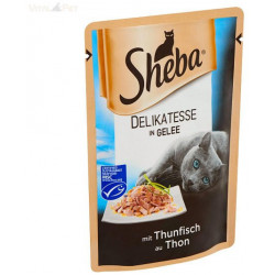Sheba 85 g alutasakos cica eledel tonhal Delicato zselés Konzerv, nedves táp kutya-macska Sheba