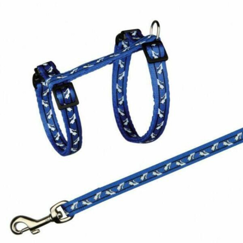 TRIXIE 4142 hám+póráz cica műa. csatos mintás27-45 cm /10mm/1,2cm