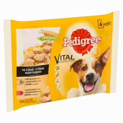 Pedigree 4x100 g alutasakos adult (csirke- és marha+zlds) Konzerv, nedves táp kutya-macska Pedigree