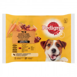 Pedigree 4x100 g alutasakos adult (marha+bárány, pulyka+répa) Konzerv, nedves táp kutya-macska Pedigree