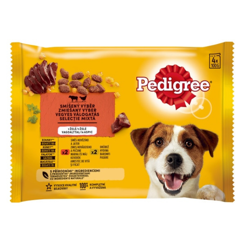 Pedigree 4x100 g alutasakos adult (marha + baromfi)