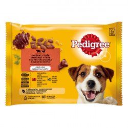 Pedigree 4x100 g alutasakos adult (marha + baromfi) Konzerv, nedves táp kutya-macska Pedigree
