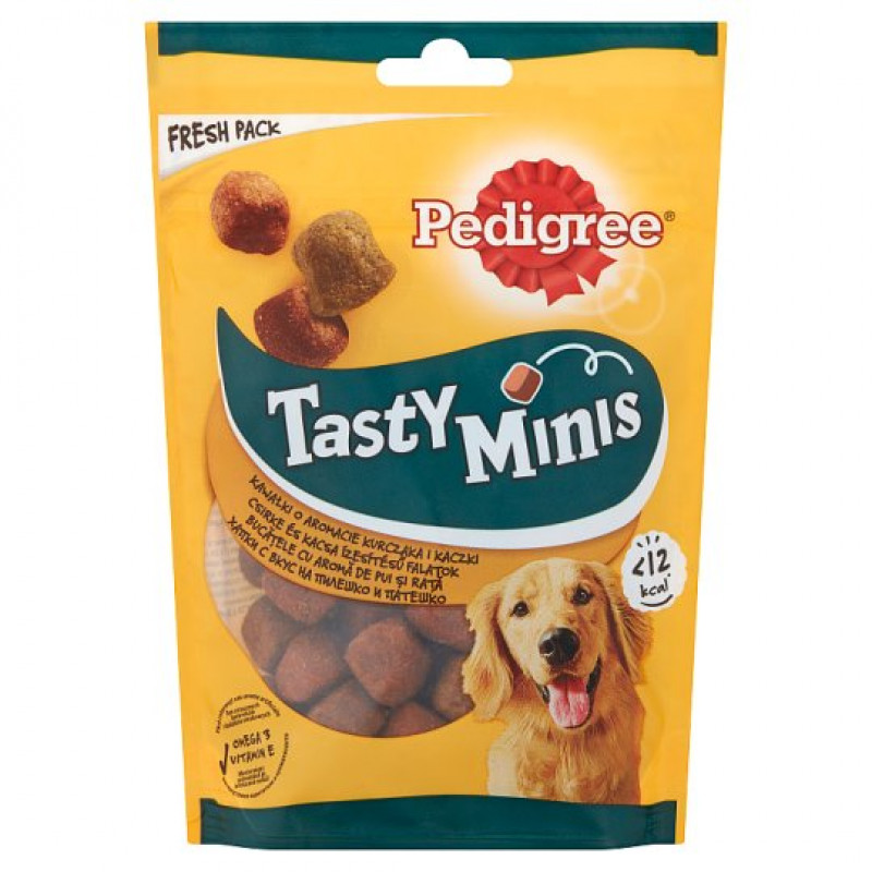 Pedigree Tasty Minis 130 g Chewy csirke és kacsa falatkák