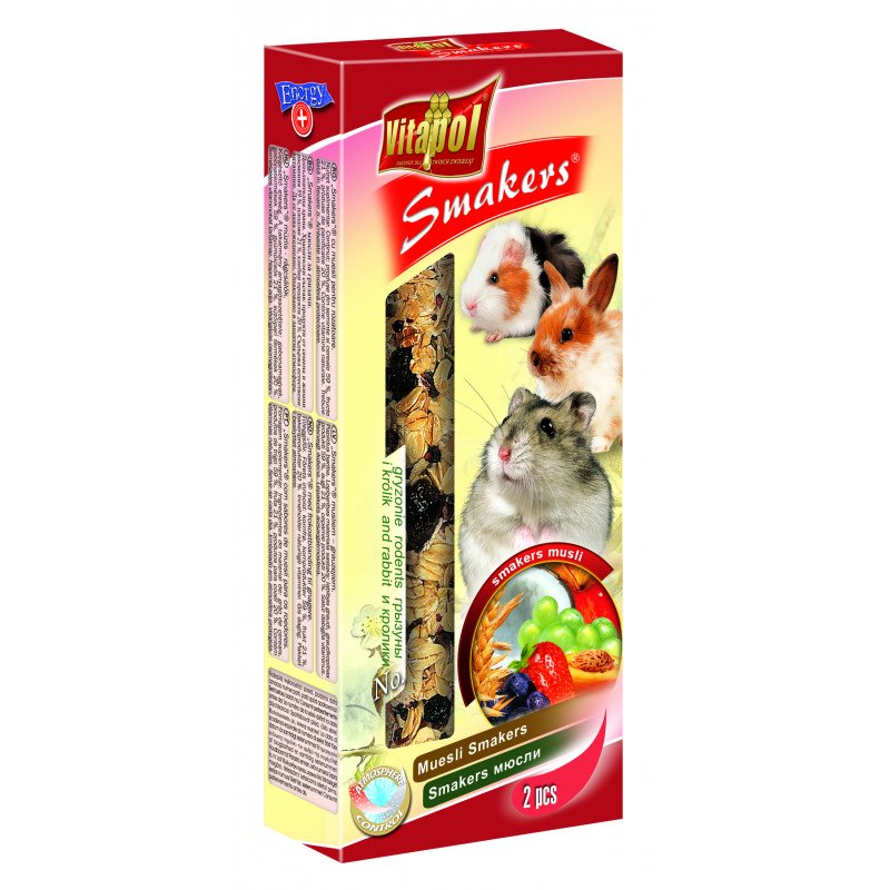 VP. (1137) Smakers rúd rágcsálóknak 2db 90g müzli