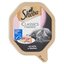 Sheba 85 g alutálcás lazac Konzerv, nedves táp kutya-macska Sheba