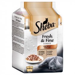 Sheba 6x50 g Mini halas-húsos mix (040) Konzerv, nedves táp kutya-macska Sheba