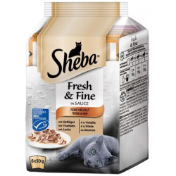 Sheba 6x50 g Mini halas (101) Konzerv, nedves táp kutya-macska Sheba