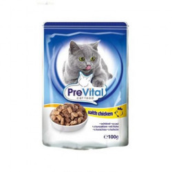 Prevital 100 g alutasakos eledel csirke szószós Konzerv, nedves táp kutya-macska PreVital