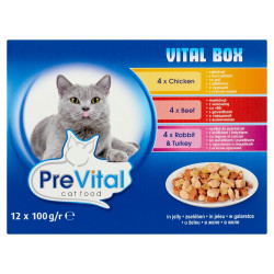Prevital 12x100 g alutasakos eledel (nyúl-pulyka, marha) Konzerv, nedves táp kutya-macska PreVital