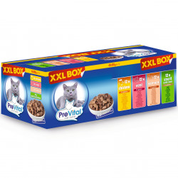 PreVital alutasakos Giga Box 48x100 g borjú-csirke-lazac-steri Konzerv, nedves táp kutya-macska PreVital