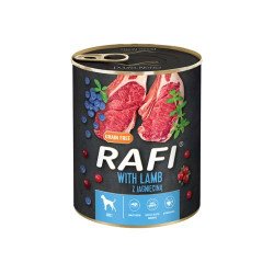 RAFI paté 800 g Gab.mentes 65% bárány+kék- és v.áfonya Konzerv, nedves táp kutya-macska RAFI