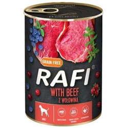 RAFI paté 800 g Gab.mentes 65% marha+kék- és v.áfonya Konzerv, nedves táp kutya-macska RAFI