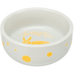 TRIXIE 60739 kerámia tál nyúl 250 ml/11 cm szürke/színes pötty mintával színes árny állattal Etető, itató Rágcsáló TRIXIE