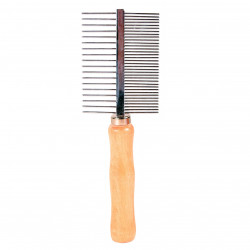 TRIXIE 2396 fésű dupla fanyelű 17 cm Kefe, fésű kutya-macska TRIXIE