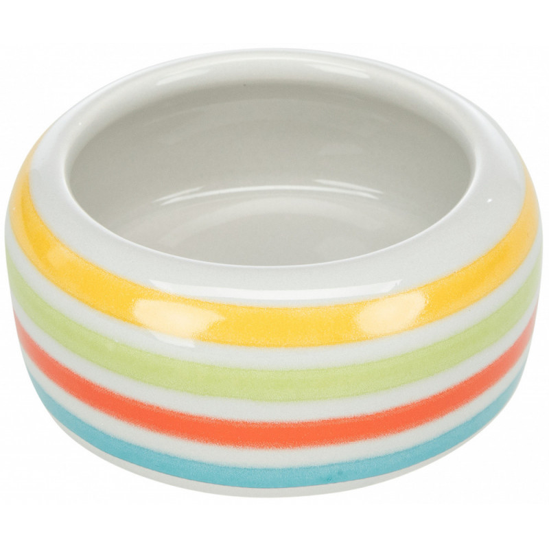 TRIXIE 60805 peremes kerámia tál egér/hörcsög 50 ml/8 cm szürke/színes csíkos