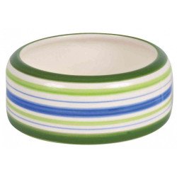 TRIXIE 60806 peremes kerámia tál tengerimalac 200 ml/11 cm szürke/színes csíkos Etető, itató Rágcsáló TRIXIE