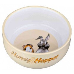 TRIXIE 60808 Honey&Hopper kerámia tál tengeri/nyúl 250 ml/11 cm zöld/fehér Etető, itató Rágcsáló TRIXIE