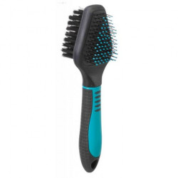 TRIXIE 24153 ovális dupla kefe műanyag 6x19 cm speciális formájú Kefe, fésű kutya-macska TRIXIE