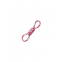 TRIXIE 35718 kutyajáték fogselyem 38 cm piros-fehér hurkos középen bogozott Fogápolás, szájhigiénia kutya-macska TRIXIE