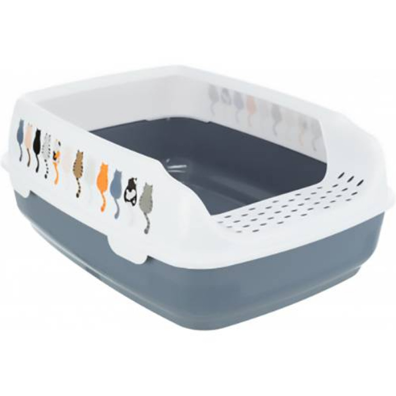 TRIXIE 40397 Delico wc magasított peremes alomtál 35 × 20 × 48 cm grey/white