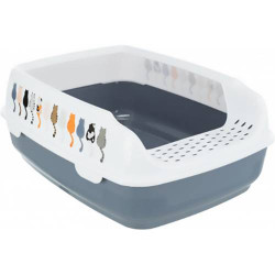 TRIXIE 40397 Delico wc magasított peremes alomtál 35 × 20 × 48 cm grey/white Alomtálca, macska WC kutya-macska TRIXIE