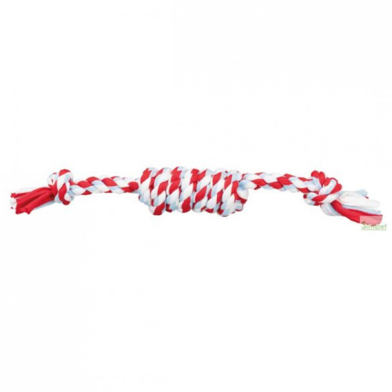 TRIXIE 35717 kutyajáték fogselyem 31 cm piros-fehér középen bogozott