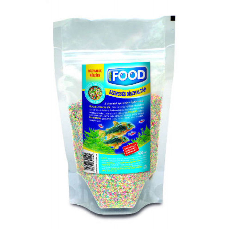 AQUA-FOOD 400 ml díszhaltáp talpastasakos szemcsés