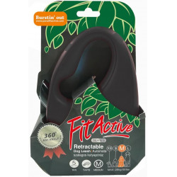 Panzi Fit Active automata póráz 5 m szalagos S black Kutya kutya-macska FitActive