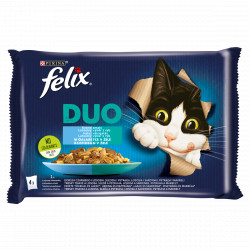 FELIX 4x85 g DUO Halas válogatás aszpikban (796) Konzerv, nedves táp kutya-macska Felix