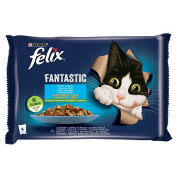 FELIX 4x85 g Halas válogatás zöldséggel aszpikban (973) Konzerv, nedves táp kutya-macska Felix