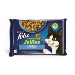 FELIX 4x85 g SENSATIONS JELLIES Halas válogatás aszpikos (128) Konzerv, nedves táp kutya-macska Felix