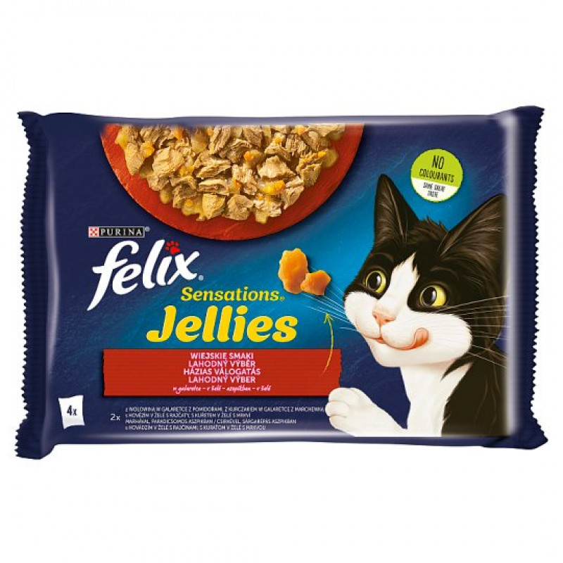 FELIX 4x85 g SENSATIONS JELLIES Házias válogatás aszpik (604)