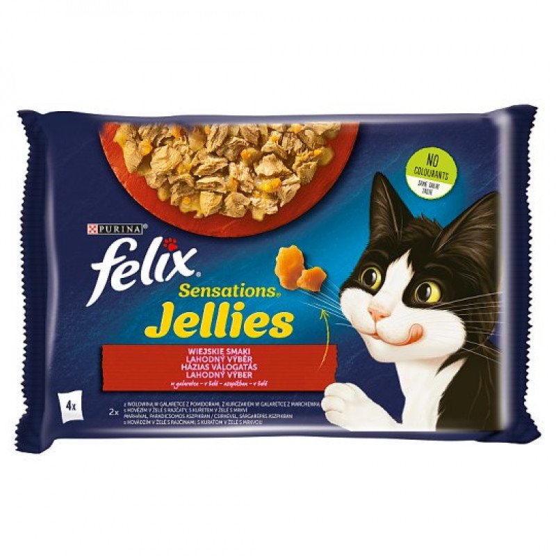 FELIX 4x85 g SENSATIONS JELLIES Házias válogatás aszpik (604)