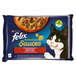 FELIX 4x85 g SENSATIONS SAUCES Házias válogatás szósz (475) Konzerv, nedves táp kutya-macska Felix