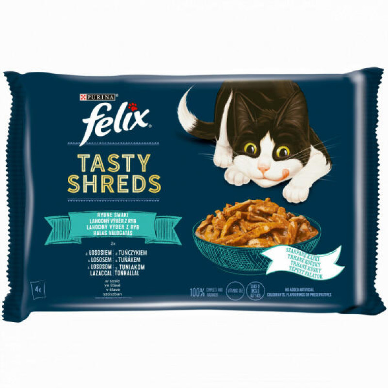 Felix 4x80 g Shreds halas válogatás szósz. lazac/tonhal (073)