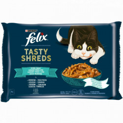 Felix 4x80 g Shreds halas válogatás szósz. lazac/tonhal (073) Konzerv, nedves táp kutya-macska Felix