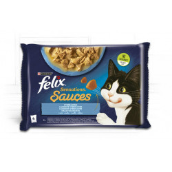 FELIX 4x85 g SENSATIONS SAUCES Halas válogatás szósz (961 Konzerv, nedves táp kutya-macska Felix