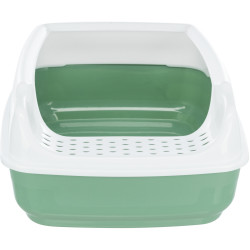 TRIXIE 40398 Delico wc magasított peremes alomtál 35 × 20 × 48 cm green/white Alomtálca, macska WC kutya-macska TRIXIE