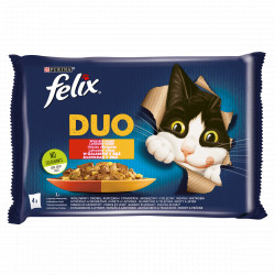 Felix 4x85 g házias válogatás marha&csirke aszpikban (074) Macskatáp, macskaeledel kutya-macska Felix