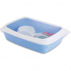 Iriz 42 cm with rim - white-Nordic blue Alomtálca, macska WC kutya-macska Savic