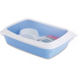 Iriz 42 cm with rim - white-Nordic blue Alomtálca, macska WC kutya-macska Savic