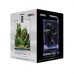 AQUAEL Shrimp szett D&N akvárium szett 10 l (20x20x25) Fekete 122976 Akvárium Akvarisztika AQUAEL