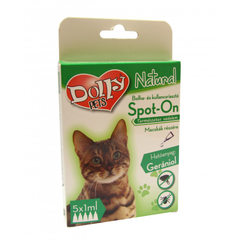 Dolly Natural bolha és kullancsriasztó spot-on macskáknak 5x1 ml
