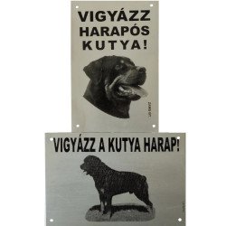 Harapós kutya tábla fém 1. 8x12 cm-es méretben (009) Kutya kutya-macska