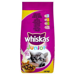 Whiskas 14 kg JUNIOR száraz cicatáp Macskatáp, macskaeledel kutya-macska Whiskas