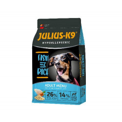 JULIUS K-9 HighPremium 12kg ADULT Hypoallergenic FISH&Rice Kutya kutya-macska JULIUS-K9